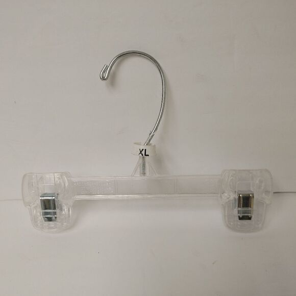ASSORTED CLEAR, & WHITE PANT/SKIRT HANGERS WITH SWIVEL HOOK. - Picture 1 of 14